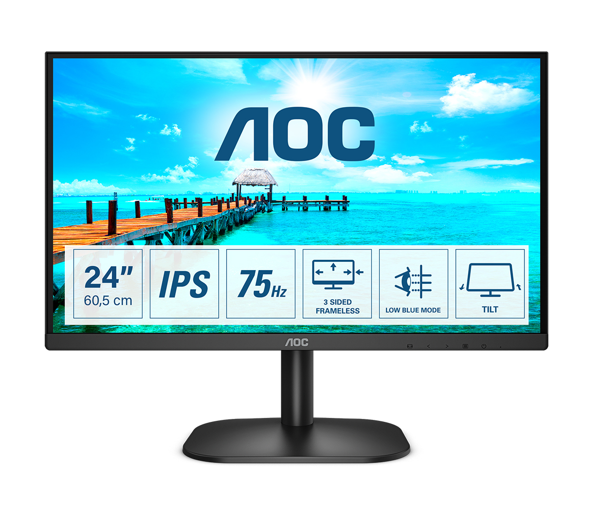 AOC B2 24B2XH/EU LED display 60,5 cm (23.8') 1920 x 1080 pixlar Full HD Svart