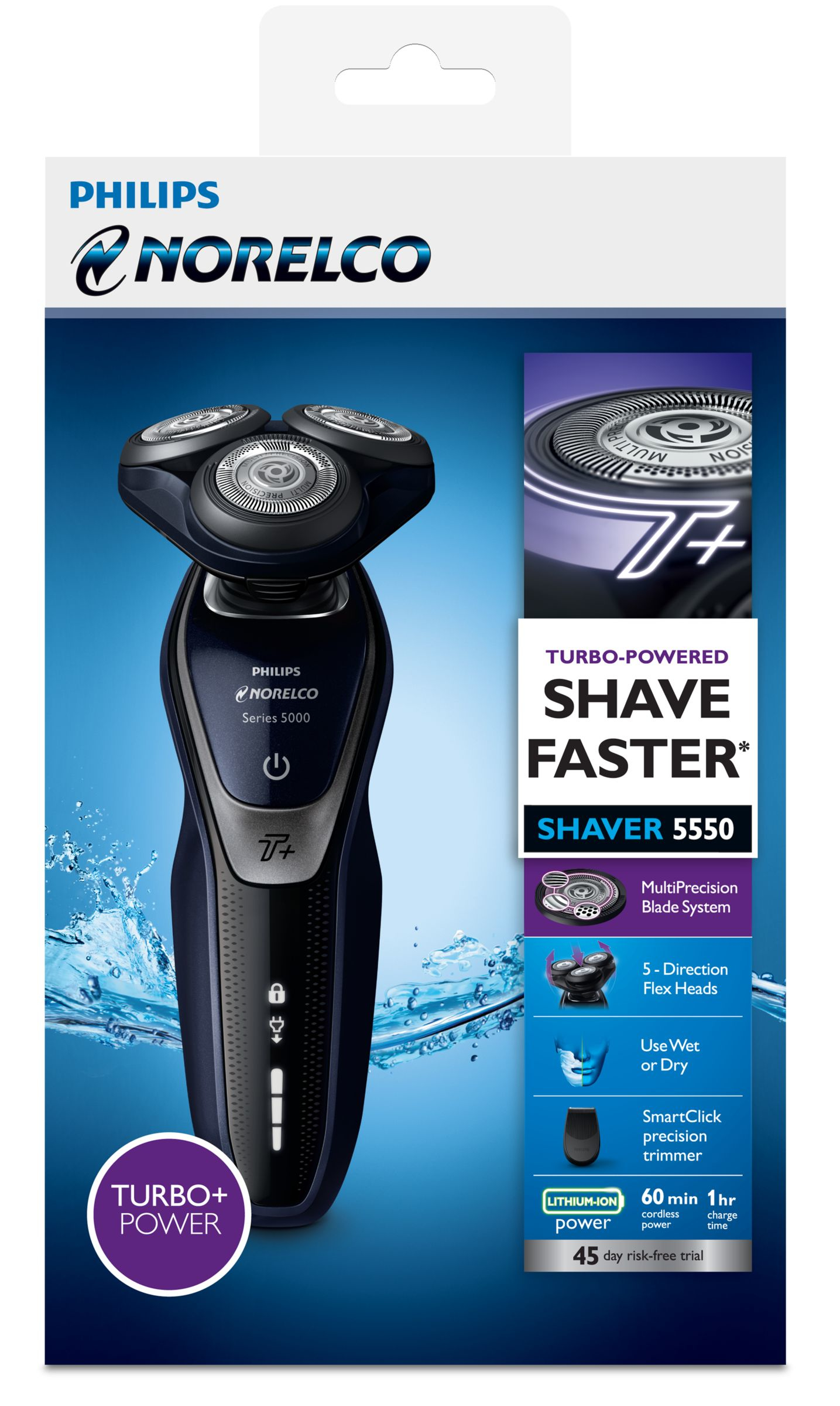 Philips S5590/81 men's shaver Rotation shaver Black, Blue – image 2