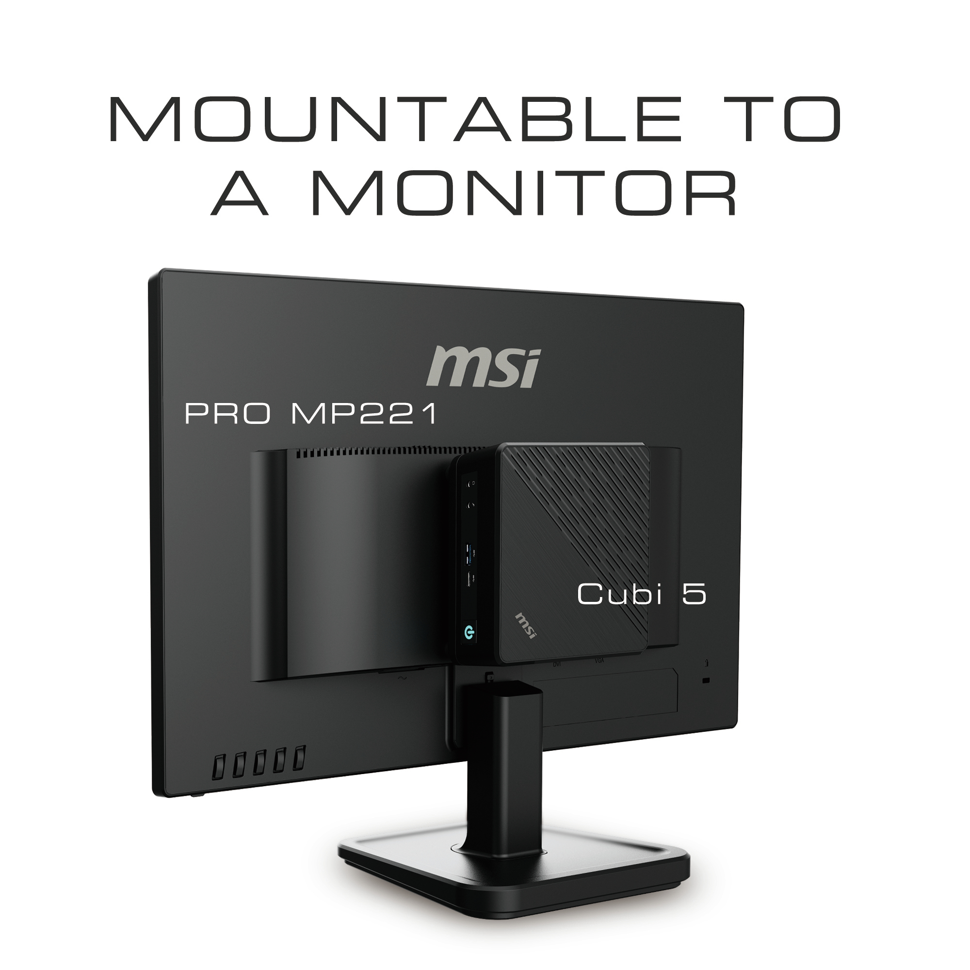 MSI Cubi 5 10M-007BEU Intel Core i7-10510U Barebone, Mini-PC, SFF, Type-C, USB 3.2 Gen2, HDMI, DisplayPort, 2.5”SSD/HDD, LAN, WiFi, BT, VESA image 4