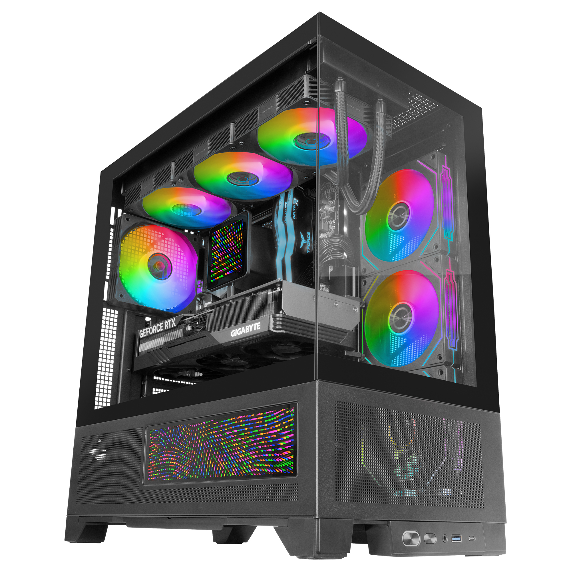Mars Gaming MCLCDX computer case Midi Tower Black image 1