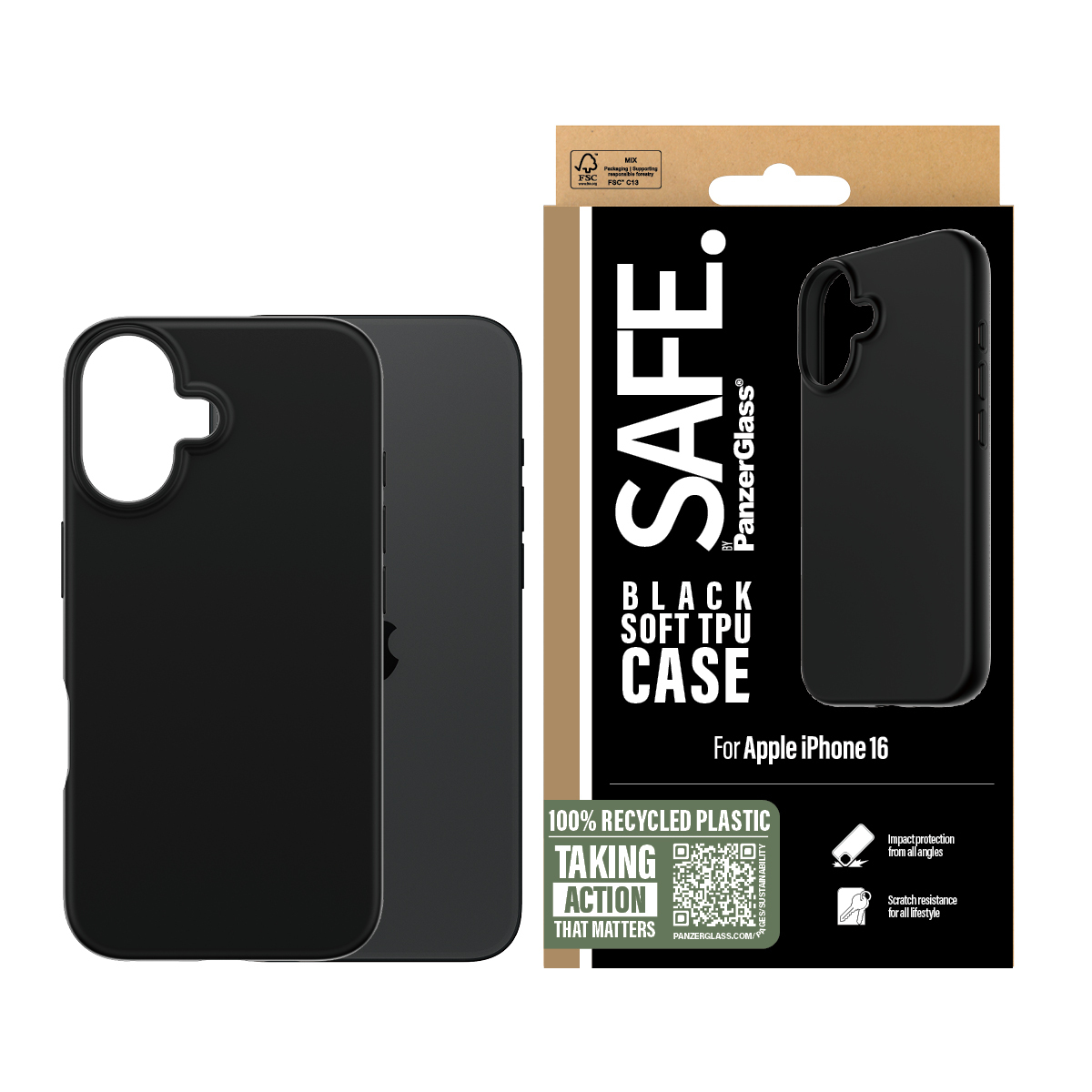 PanzerGlass SAFE. by PanzerGlass® TPU Case Black iPhone 16 – image 2