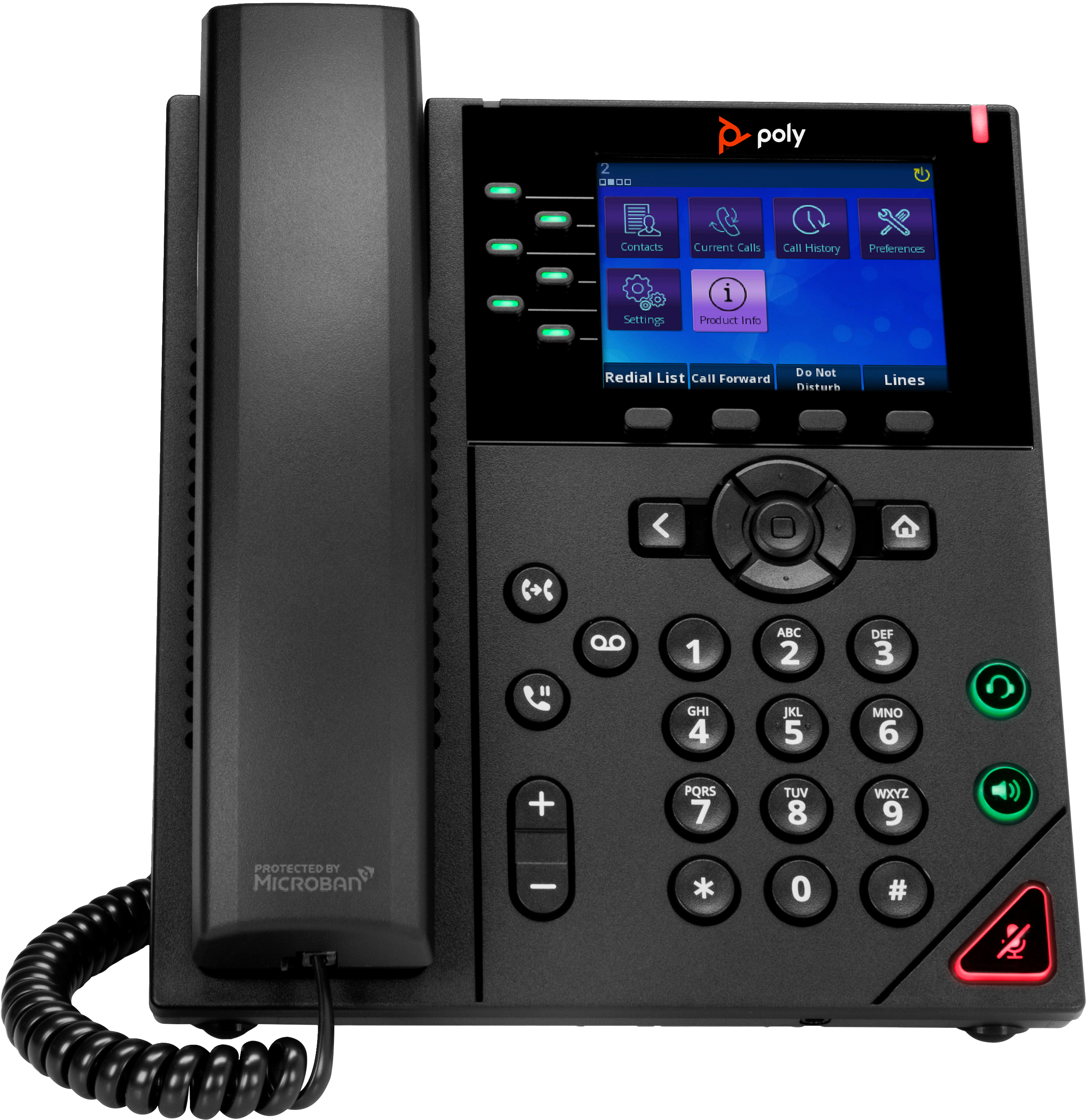 HP Poly VVX 350 - OBi Edition - VoIP phone - 3-way call capability - SRTP, SIP, SDP - 6 lines - black