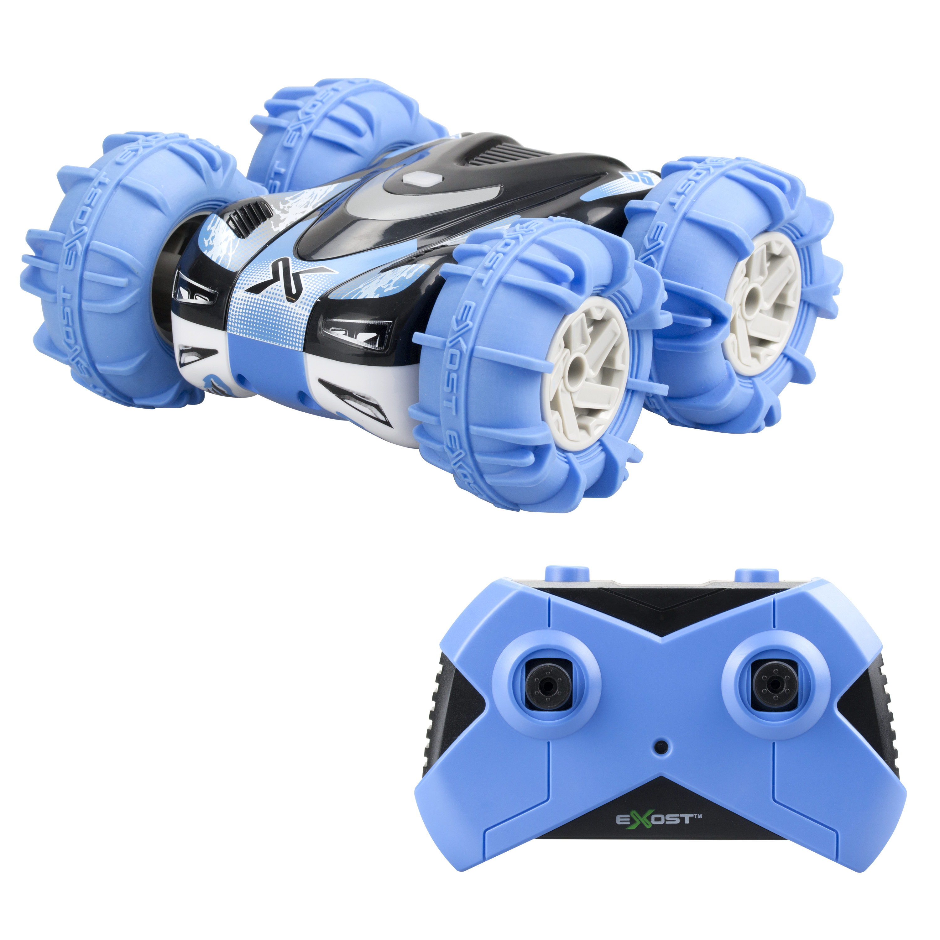 Resim Exost TE20268 Uzaktan Kumandalı Araba, 1:18 Ölçek, Siyah/Mavi