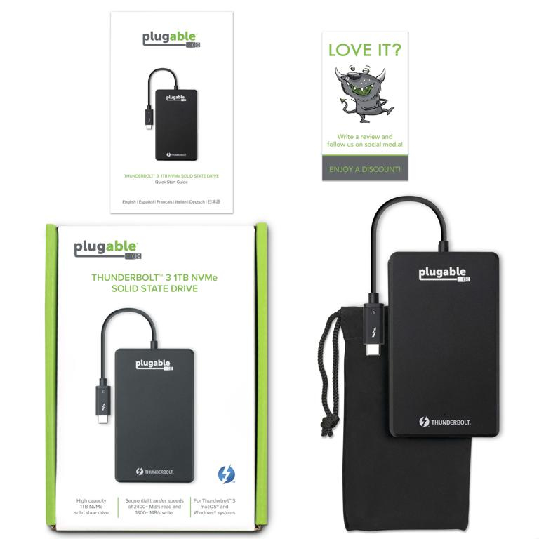 Plugable Technologies TBT3-NVME1TB external solid state drive Thunderbolt technology 1 TB Black image 8