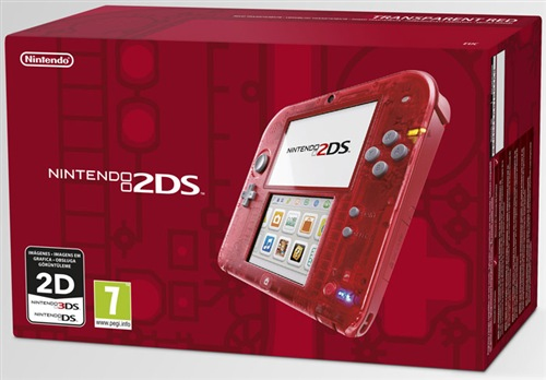 Nintendo Console 2ds Rosso Trasparente — vue 1 sur 2