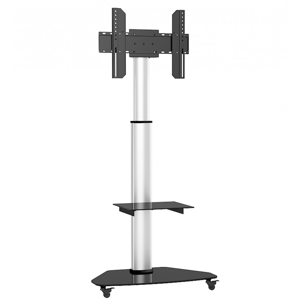 Techly Supporto a Pavimento con Mensola Trolley TV LCD/LED/Plasma 37-70" Silver