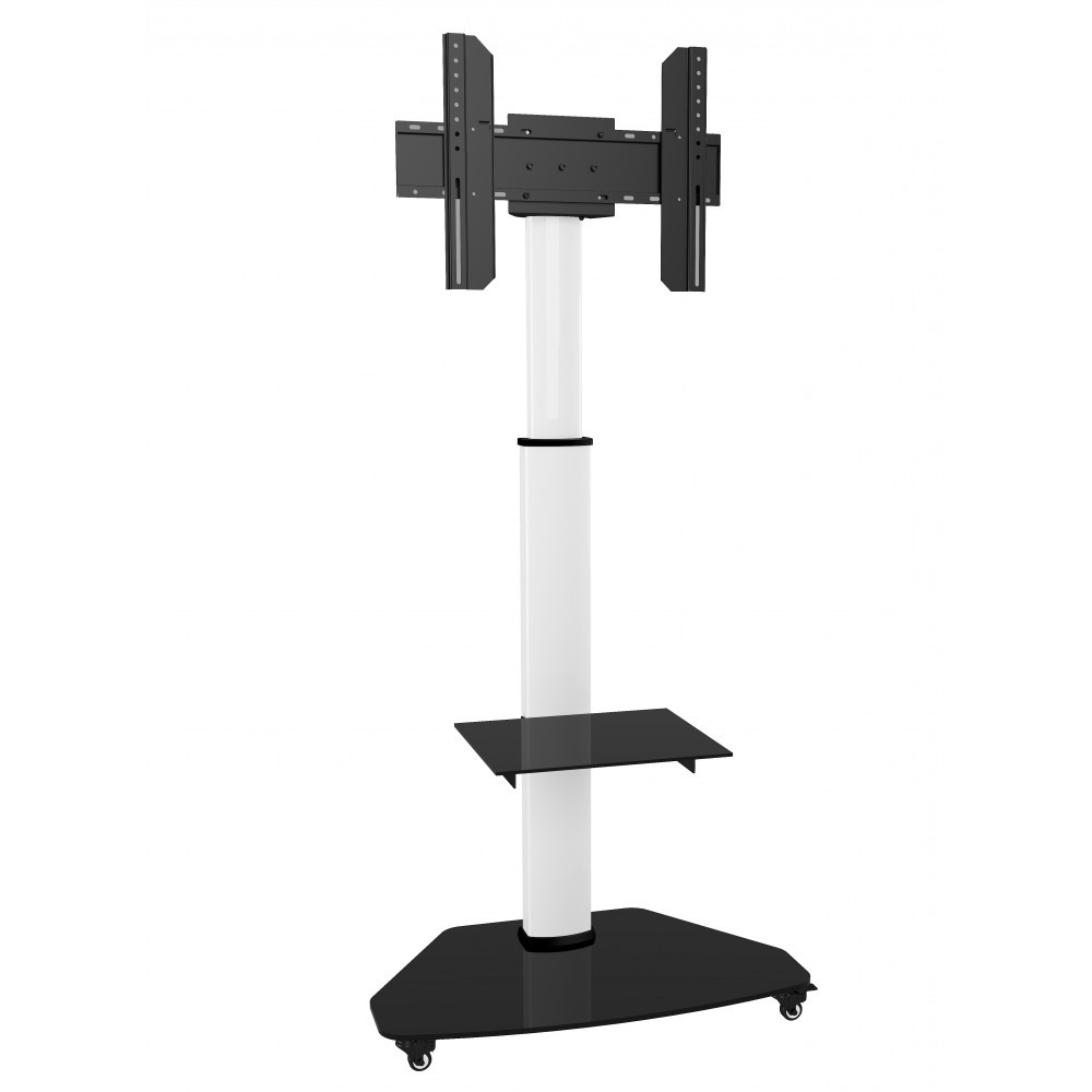 Techly Supporto a Pavimento con Mensola Trolley TV LCD/LED/Plasma 37-70" Bianco