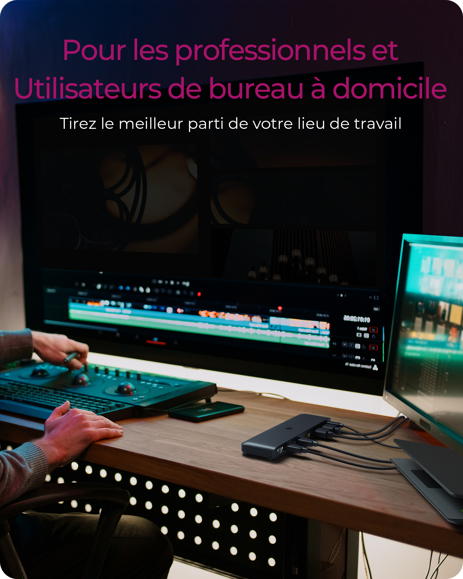 ICY BOX IB-DK2116-C Station d'accueil USB 3.2 Gen 2 (3.1 Gen 2) Type-C Noir