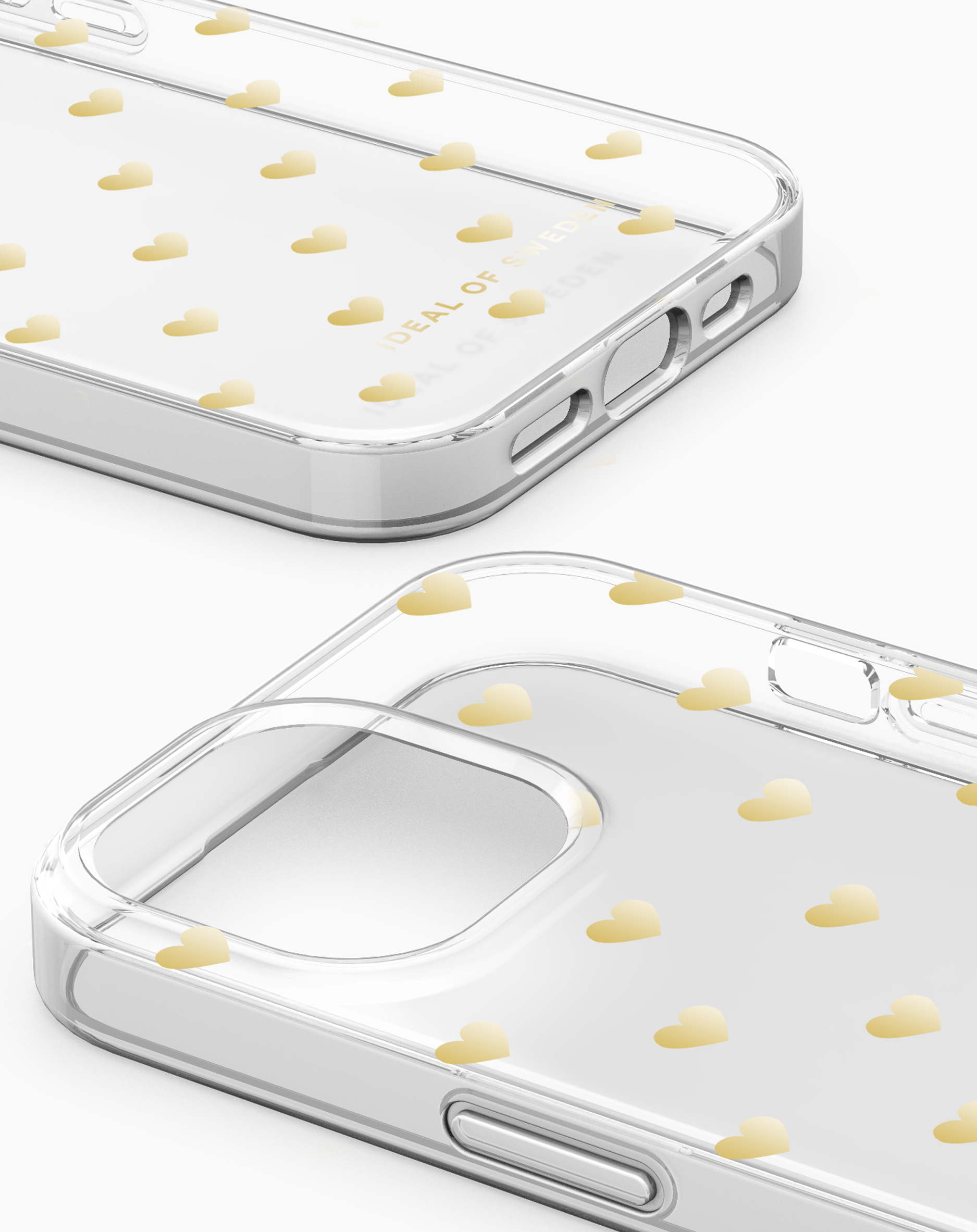 iDeal of Sweden Clear Case iPhone 13 / 14 / 15 / 16e Golden Hearts – image 3