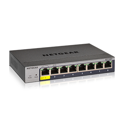 NETGEAR Smart GS108Tv3 - Switch - smart - 8 x 10/100/1000 - desktop, wall-mountable - DC power
