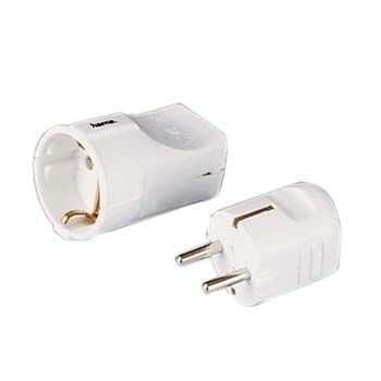 Hama Plug/Socket Earth Contact, set, white
