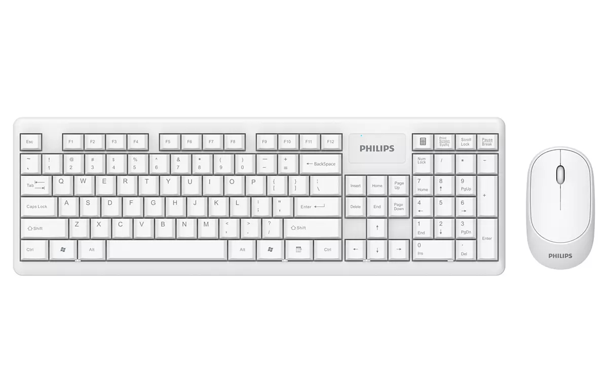 Philips SPT6314W/93 keyboard Mouse included Universal RF Wireless + USB QWERTY English White – image 1