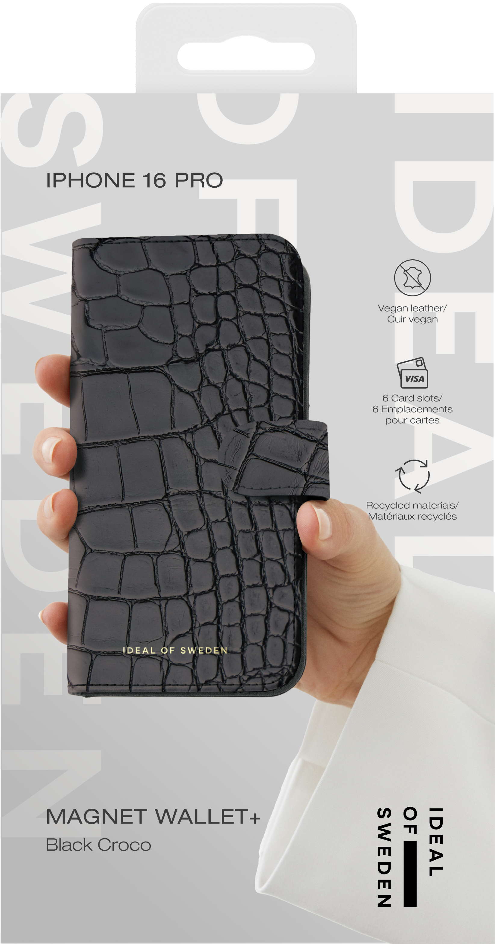 iDeal of Sweden Magnet Wallet+ iPhone 16 Pro Black Croco – image 5