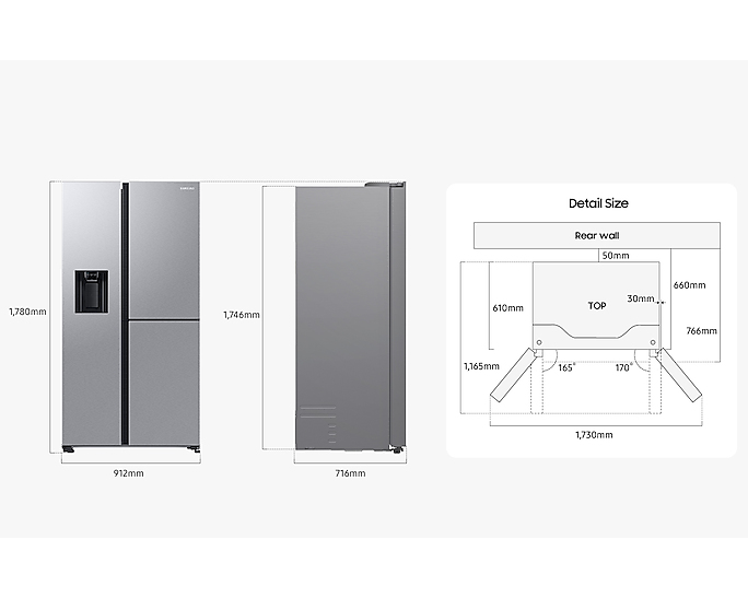 Samsung RH68B8830S9 side-by-side refrigerator Freestanding Silver – image 9