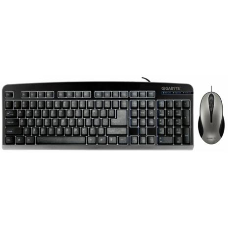 GIGABYTE GK-KM5000 keyboard Mouse included Office USB + PS/2 QWERTY Black