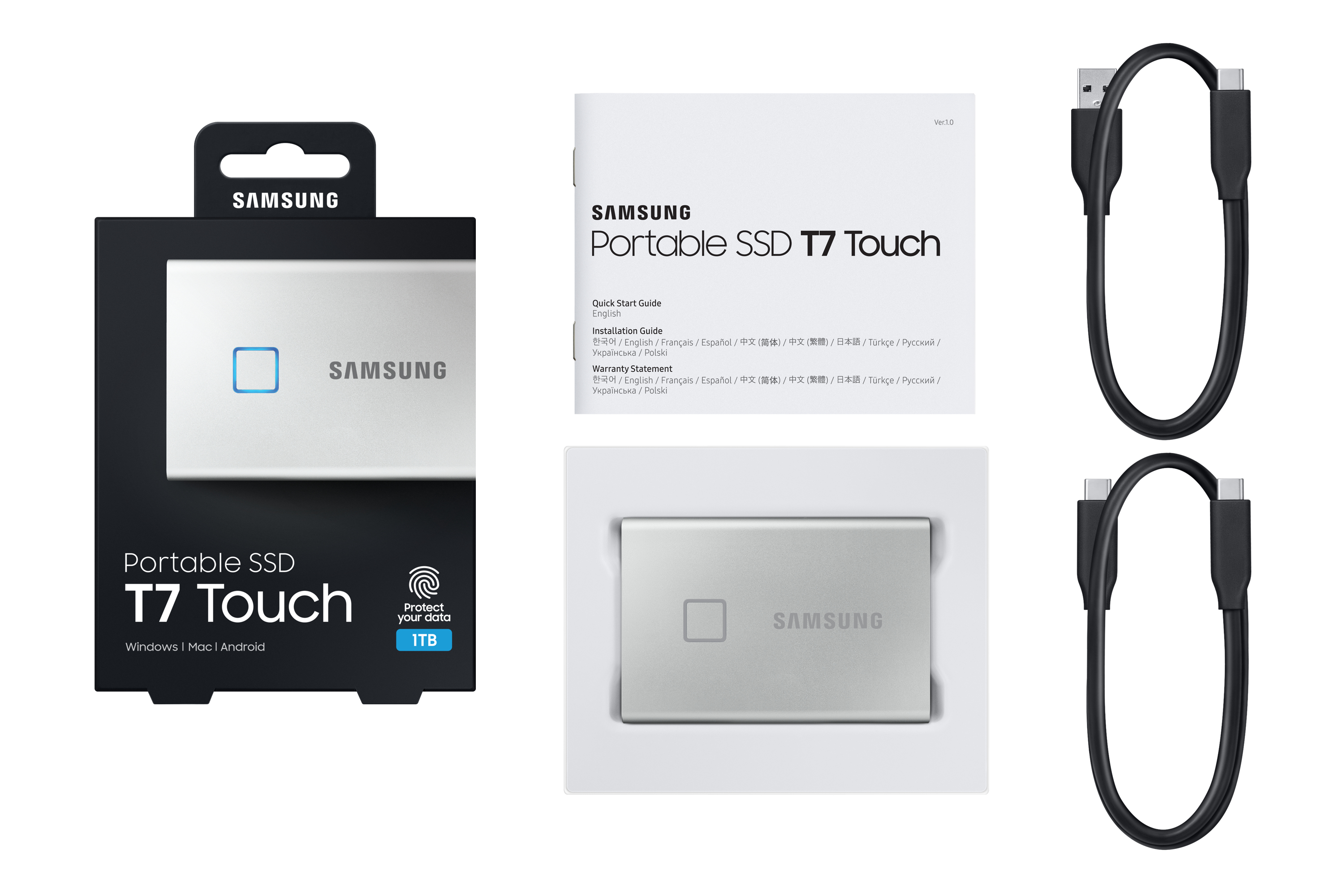 Samsung Portable SSD T7 Touch 1TB – Silver image 12