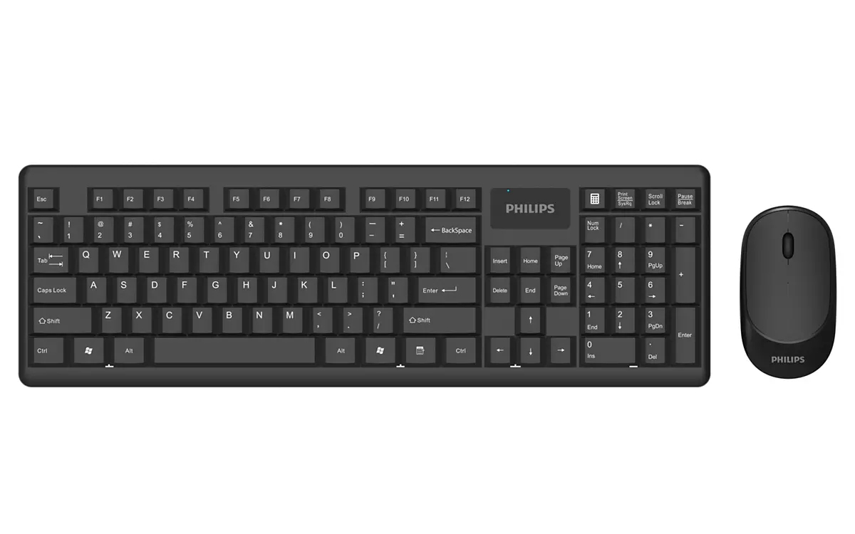 Philips SPT6314/93 keyboard Mouse included Universal RF Wireless + USB QWERTY English Black