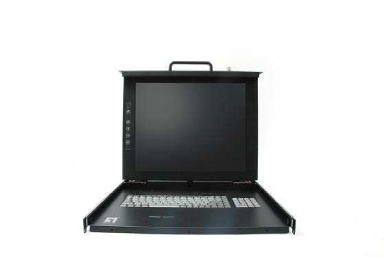 LevelOne 17" LCD Modular KVM Rack Console, German K/B