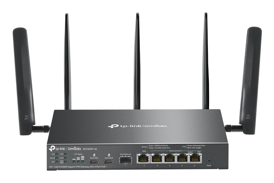 TP-Link ER706WP-4G router wireless Gigabit Ethernet Dual-band (2.4 GHz/5 GHz) Nero