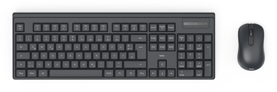 Hama WKM-100 tastiera Mouse incluso Universale RF Wireless QWERTY Inglese britannico Nero