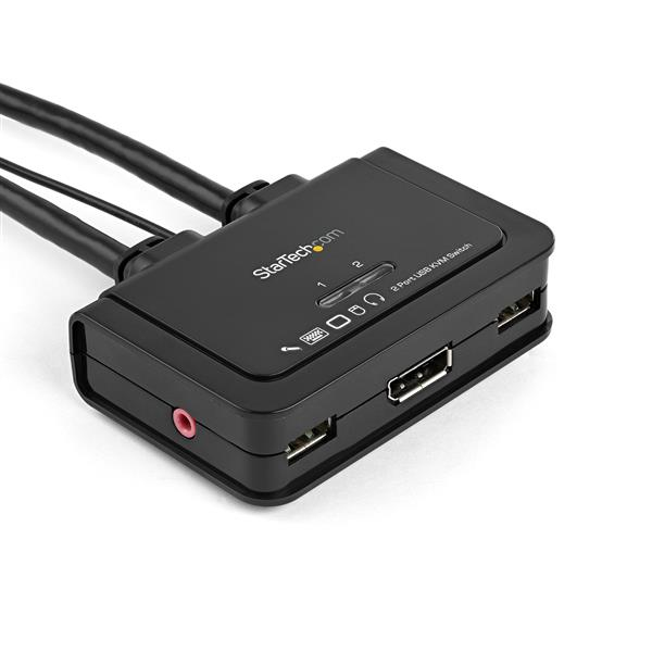 StarTech.com 2 Port USB DisplayPort Cable KVM Switch w/ Audio and Remote Switch - USB Powered – image 3