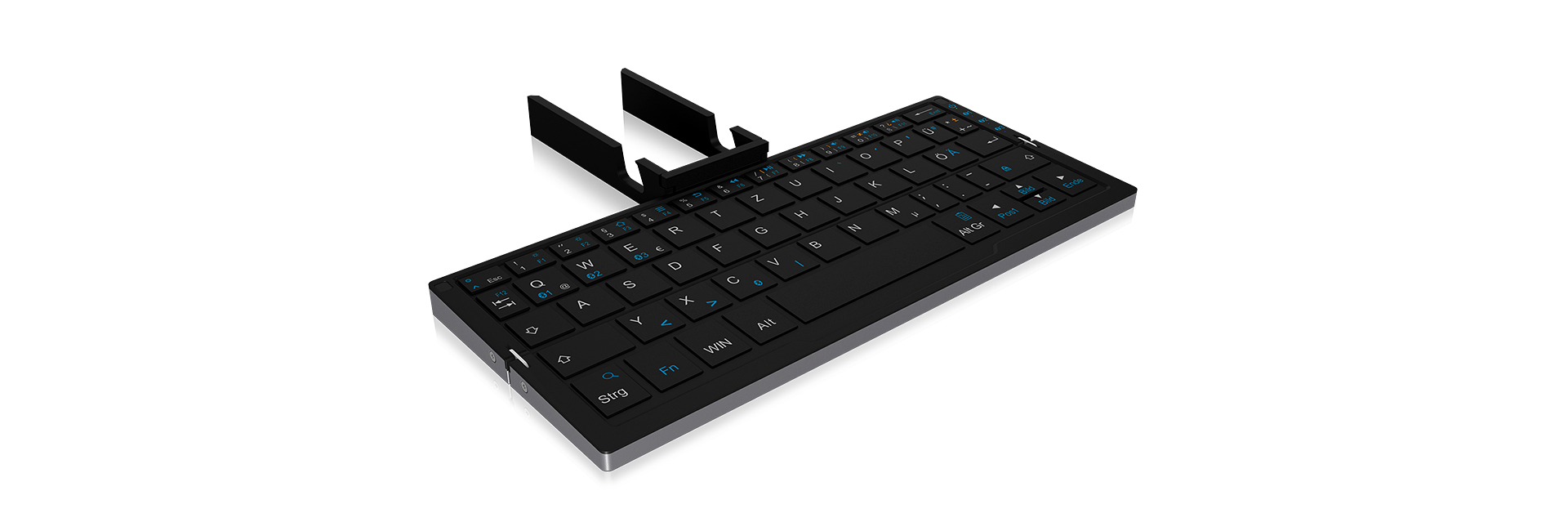 KeySonic KSK-3025BT keyboard Universal Bluetooth QWERTZ German Black, Silver