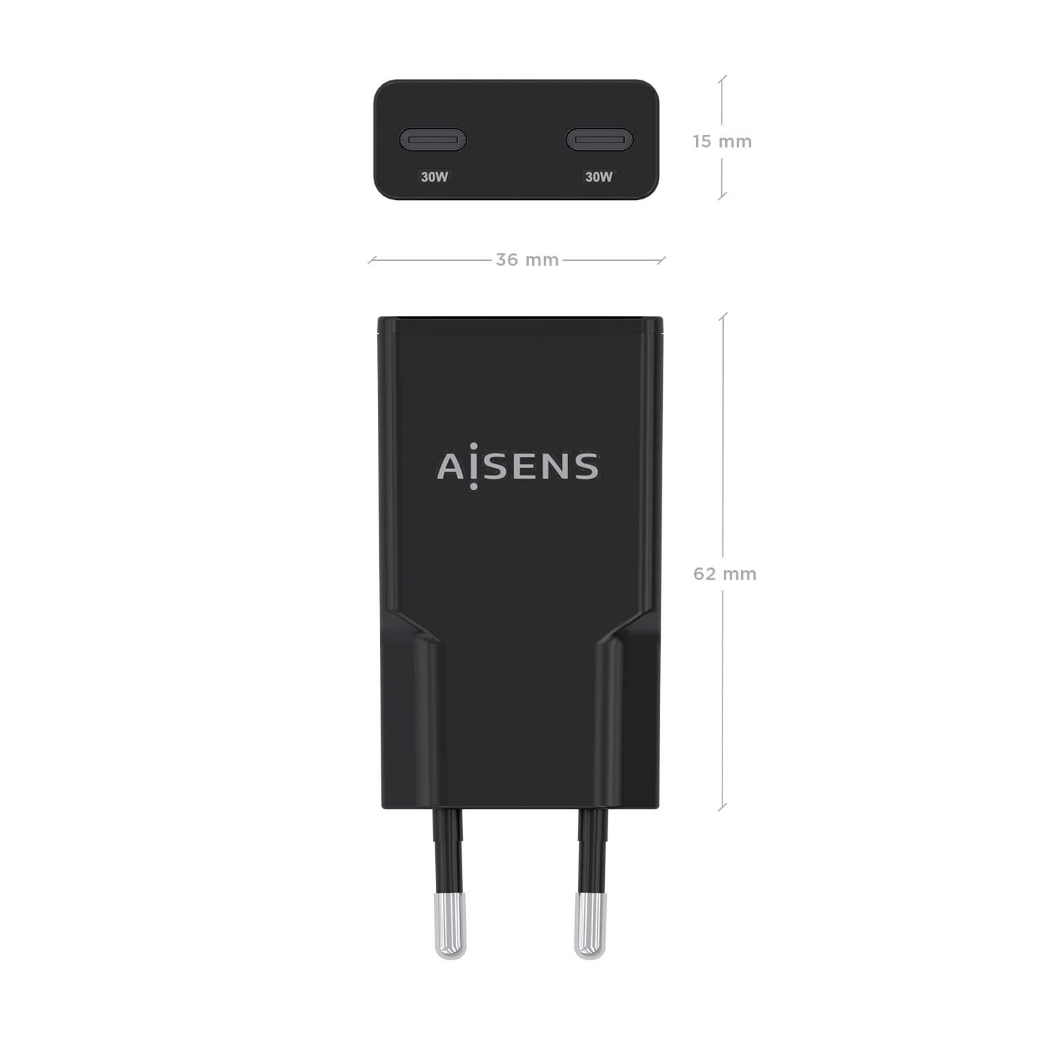 AISENS ASCH-30W2P049-BK mobile device charger Digital camera, MP3, MP4, Mobile phone, Navigator, Laptop, Portable gaming console, Smartphone, Tablet, Universal – image 4