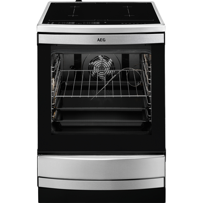 AEG 49076IW-MN Freestanding cooker Electric Zone induction hob Stainless steel – image 1