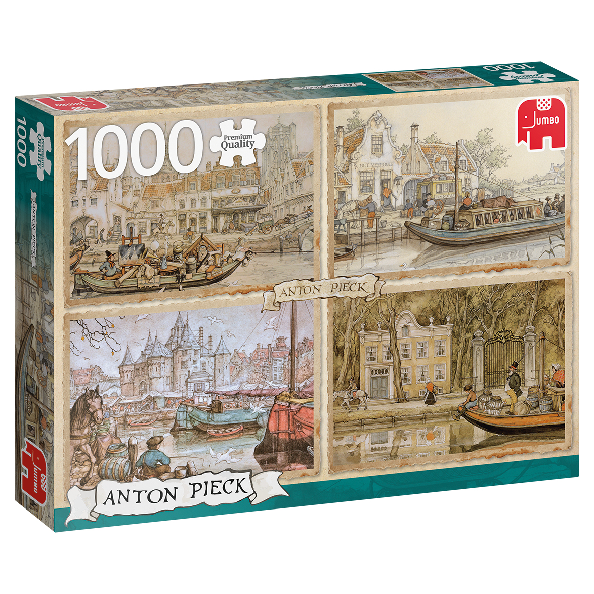 Premium Collection Anton Pieck - Canal Boats 1000 pcs Puzzle 1000 pz Landscape