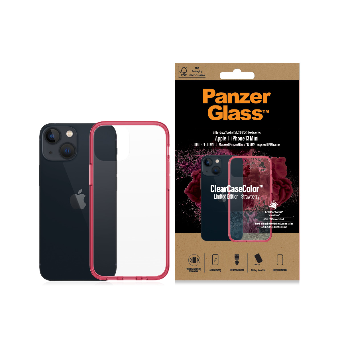 PanzerGlass® ClearCaseColor™ iPhone 13 Mini - Strawberry – image 3