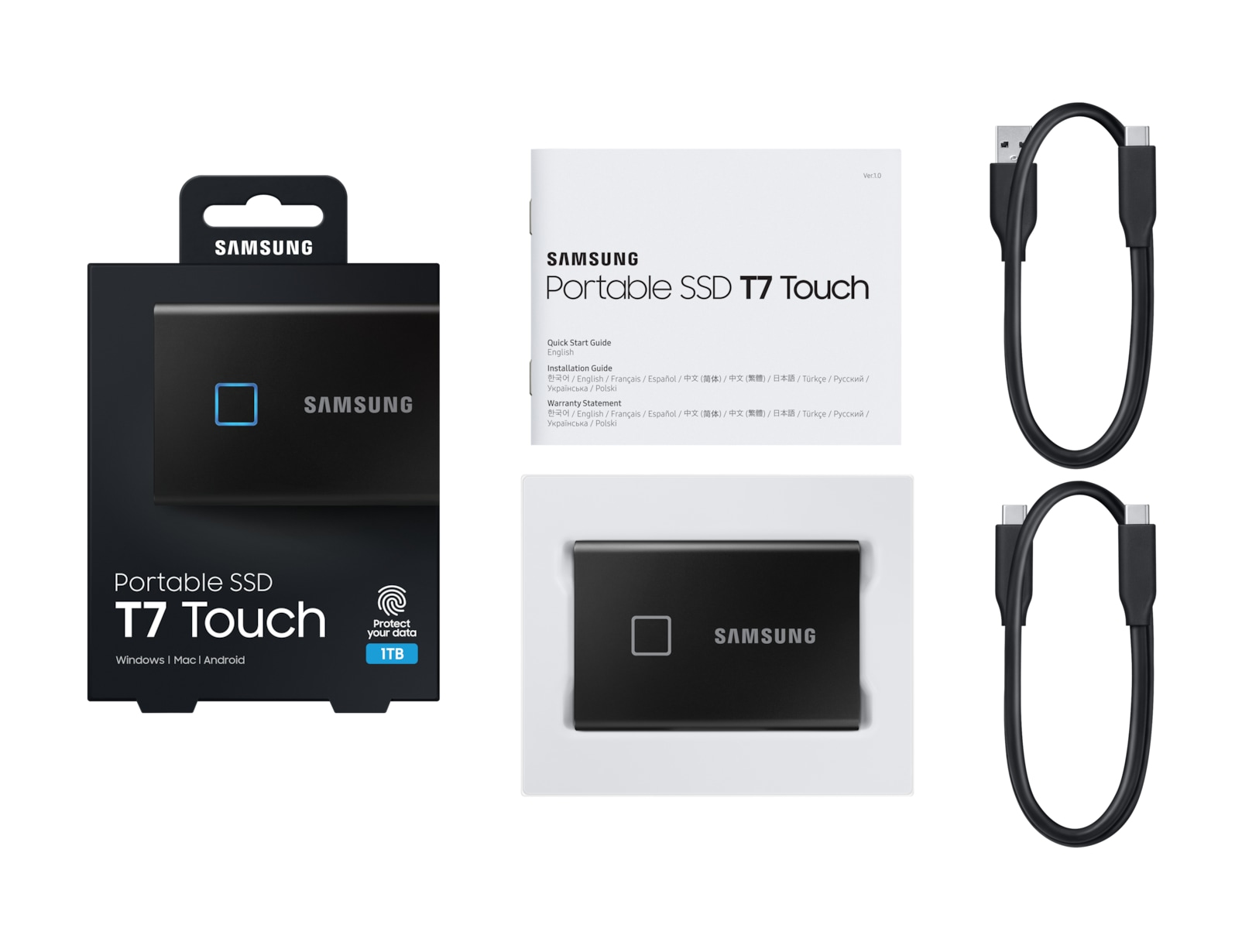 Samsung T7 Touch 1 TB USB Type-C 3.2 Gen 2 (3.1 Gen 2) Black image 17