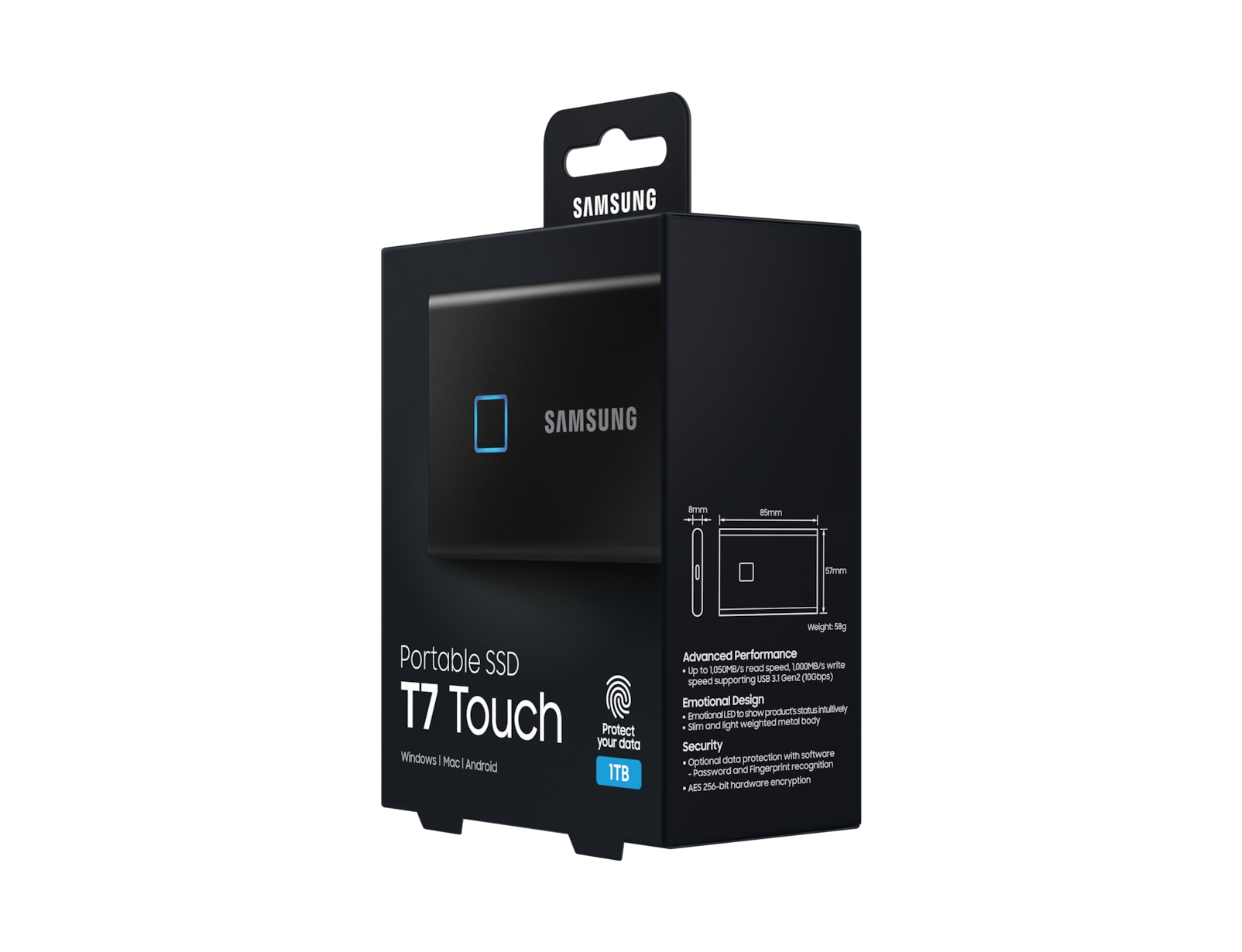 Samsung T7 Touch 1 TB USB Type-C 3.2 Gen 2 (3.1 Gen 2) Black image 16