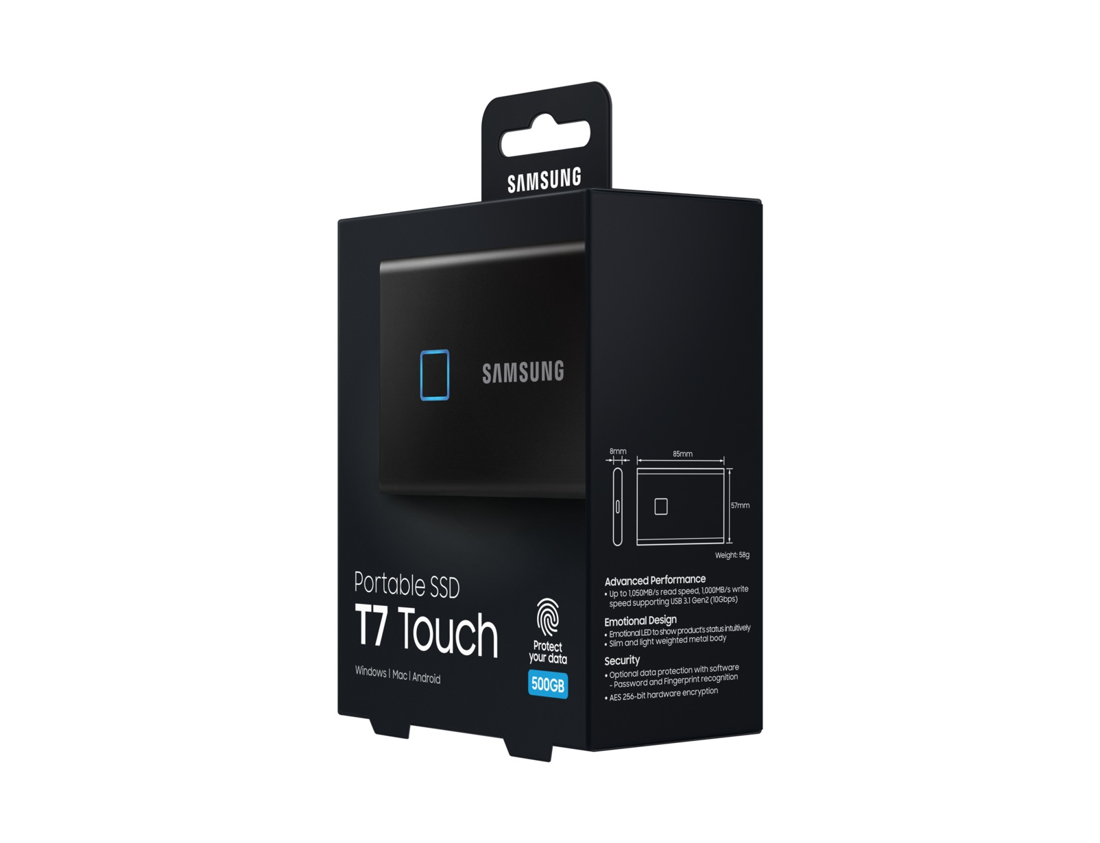 Samsung T7 Touch 500 GB USB Type-C 3.2 Gen 2 (3.1 Gen 2) Black image 16