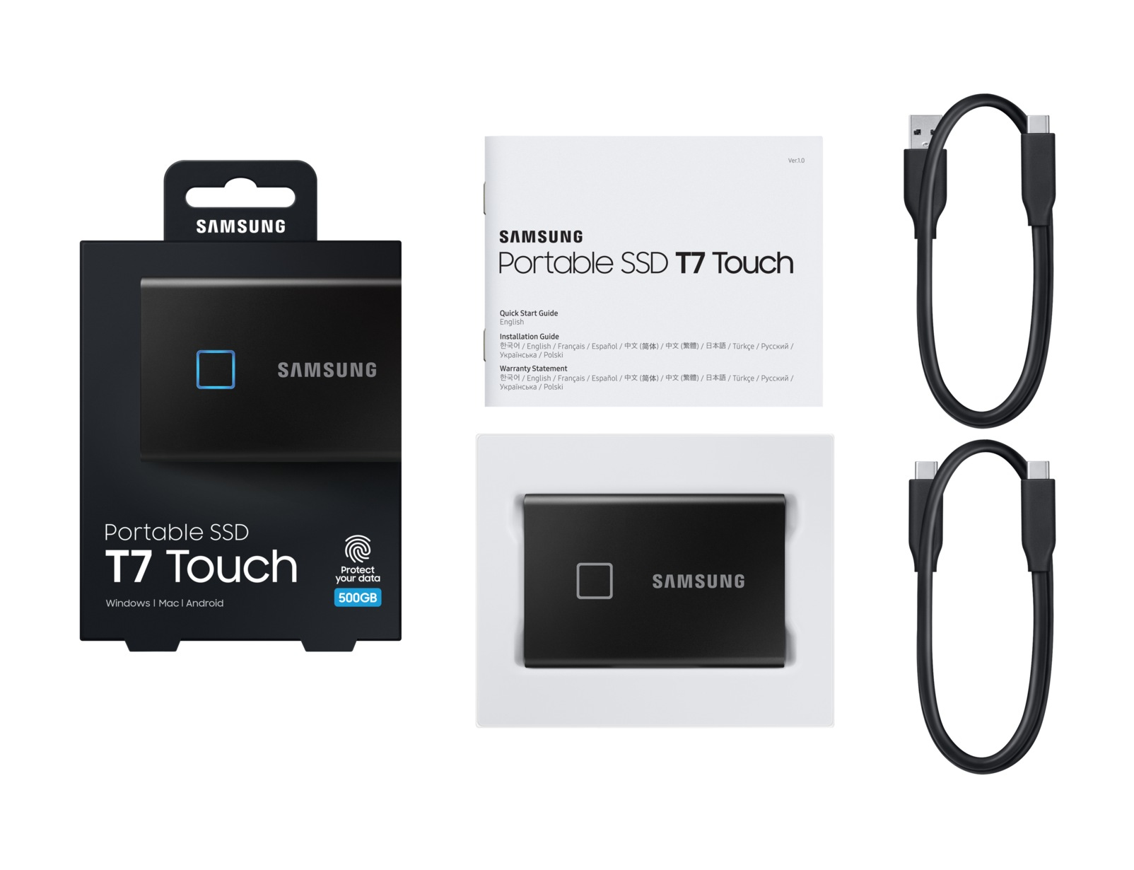 Samsung T7 Touch 500 GB USB Type-C 3.2 Gen 2 (3.1 Gen 2) Black image 17