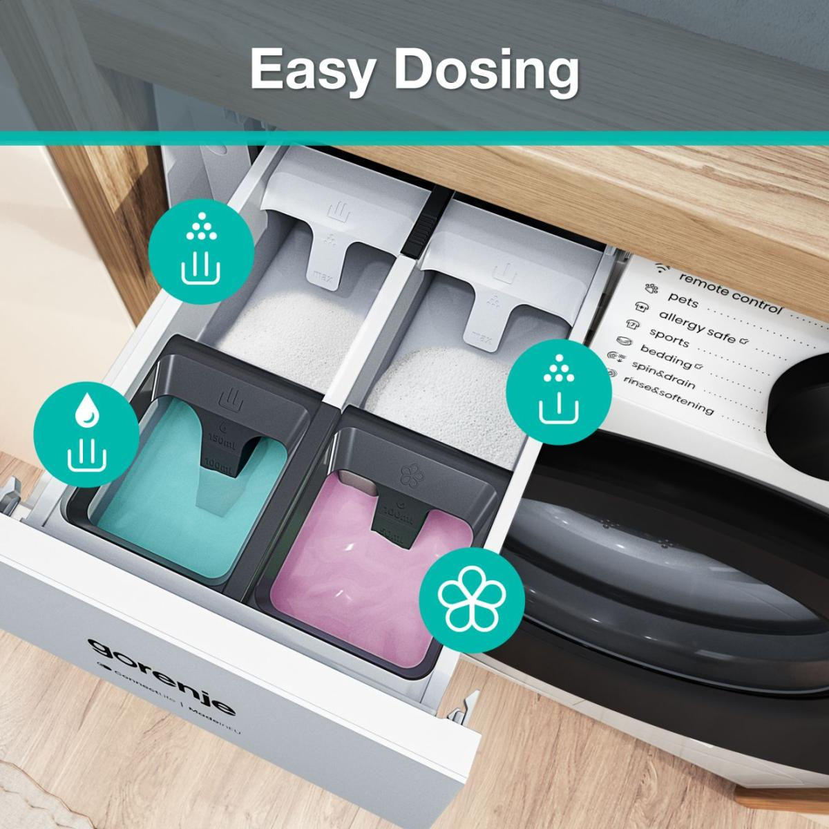 Gorenje Tvättmaskin (9 kg) med SteamTech för fräschare och mindre skrynklig tvätt, Inverter PowerDrive för tyst drift och Auto‐program för enkel användning. Sto – image 9
