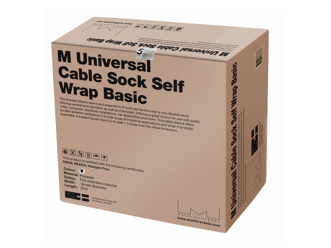 صورة Multibrackets M Universal Cable Sock Self Wrap Basic 19mm Black 50m