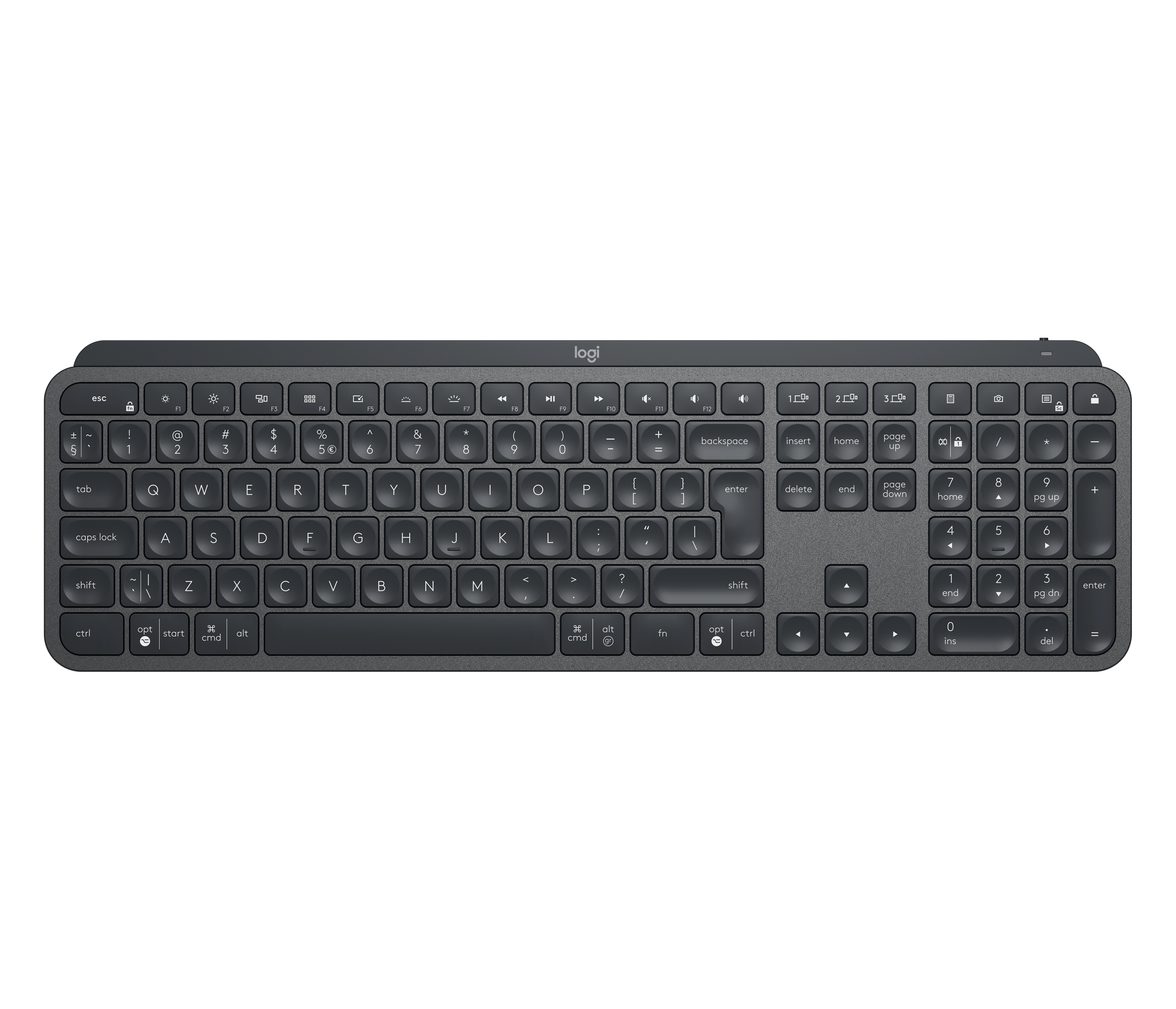 Teclado logitech mx keys inalámbrico avanzado con iluminación color negro