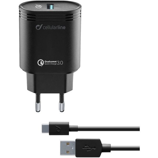 Cellularline 39236 mobile device charger Mobile phone, Smartphone, Tablet Black AC Indoor – image 1