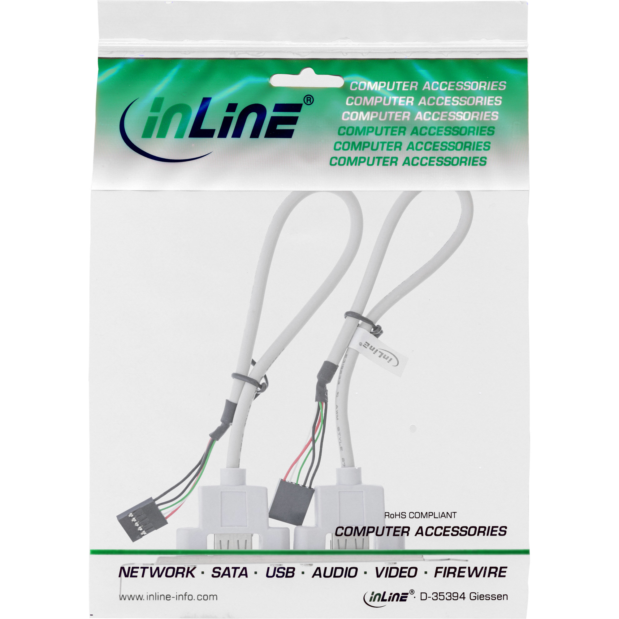 InLine Slot Bracket 2x USB 2.0 Type A female to – image 2