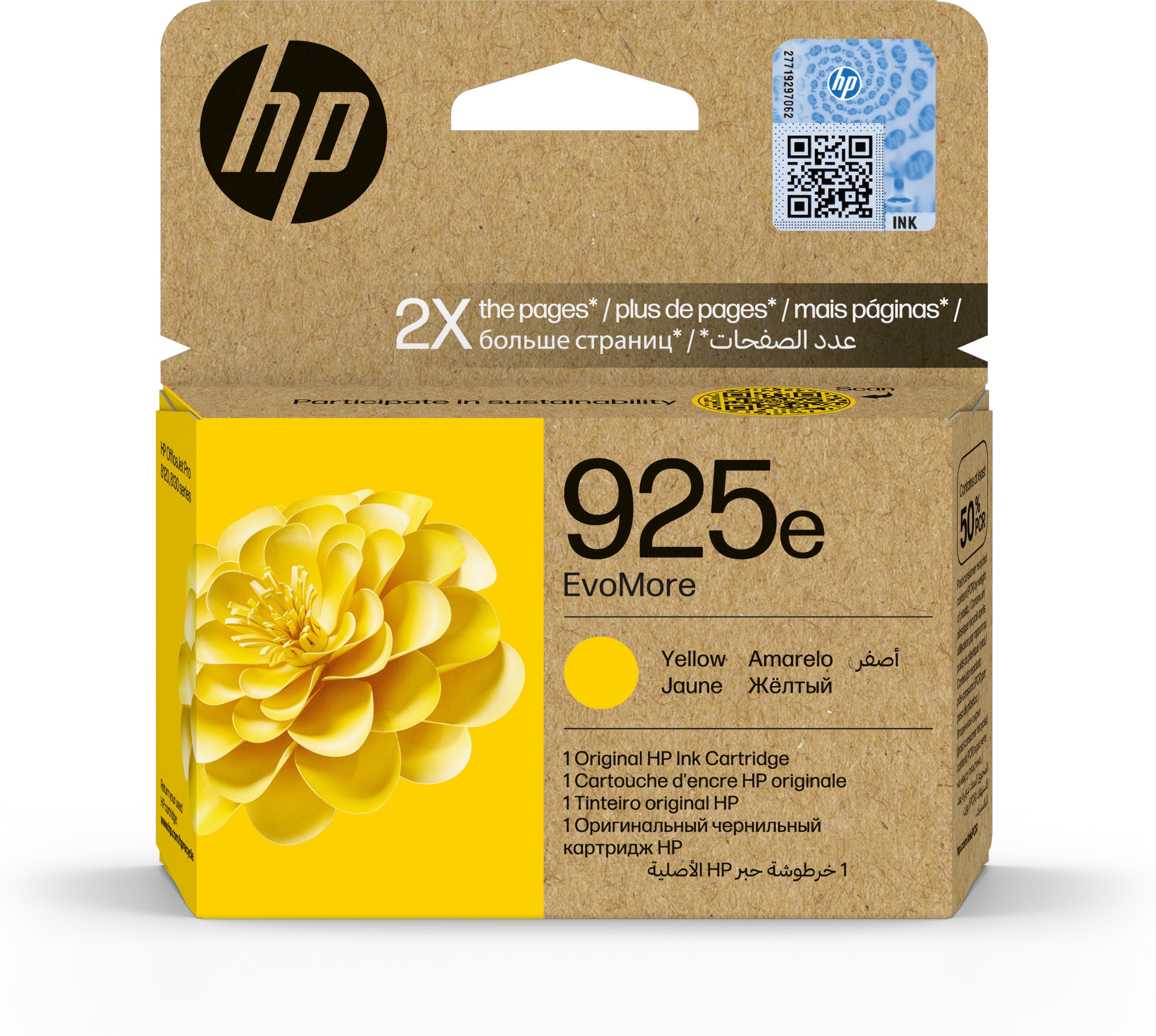 HP Cartuccia di inchiostro giallo originale 925e EvoMore