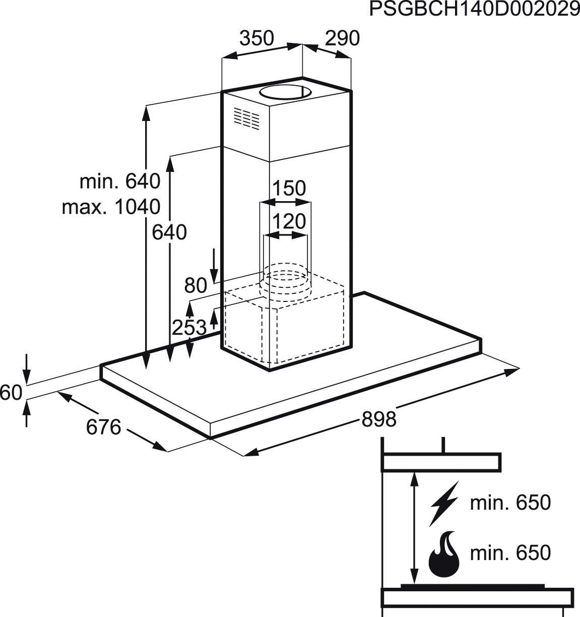 AEG X89264MI10 Wall-mounted Stainless steel 685 m³/h – image 2
