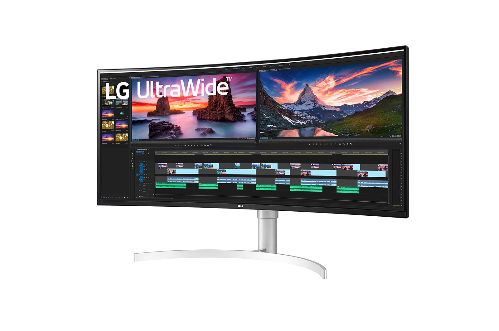 LG 38WN95C-W computer monitor 96.5 cm (38″) 3840 x 1600 pixels UltraWide Quad HD Black, Silver, White image 2