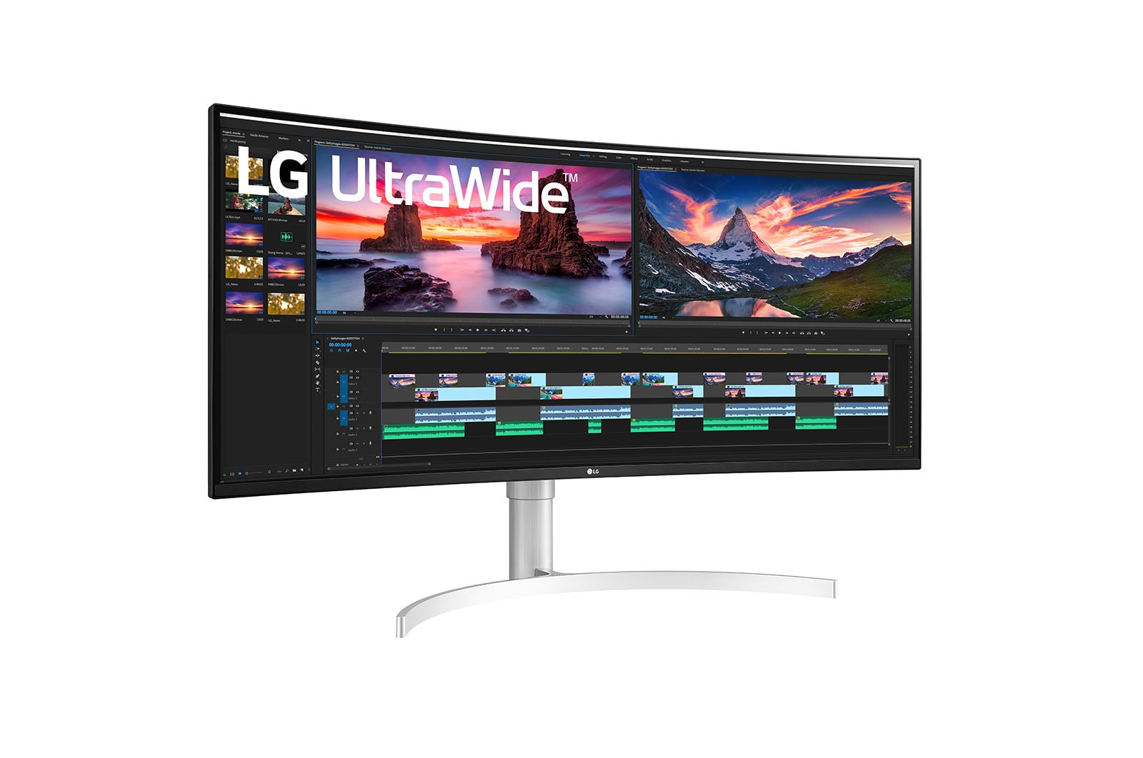 LG 38WN95C-W computer monitor 96.5 cm (38″) 3840 x 1600 pixels UltraWide Quad HD Black, Silver, White image 3