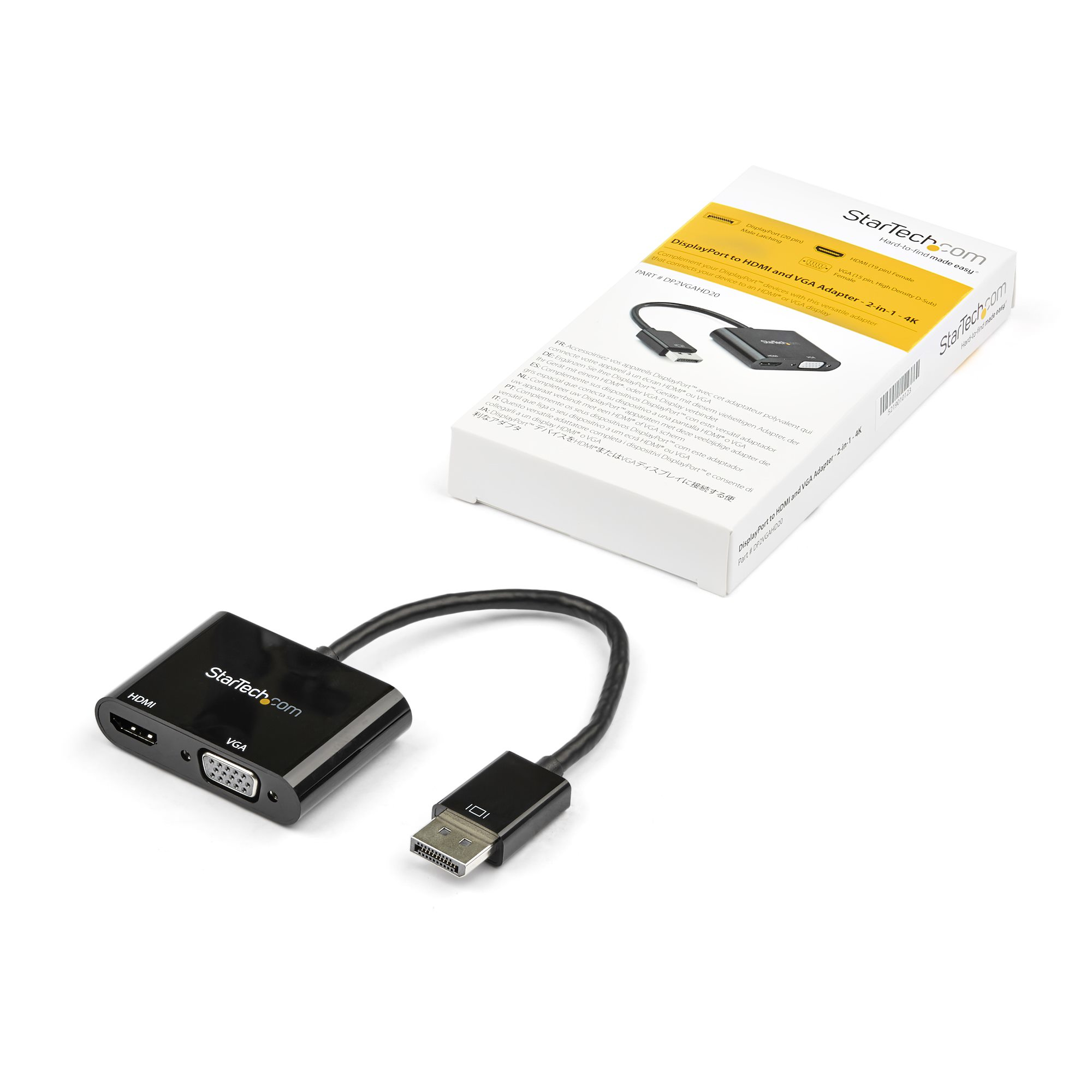 Adaptador StarTech.com - DisplayPort a HDMI/VGA - Macho/Hembra - para Windows/Mac - DP2VGAHD20 Adaptador StarTech.com - DisplayPort a HDMI/VGA - Macho/Hembra - para Windows/Mac - DP2VGAHD20