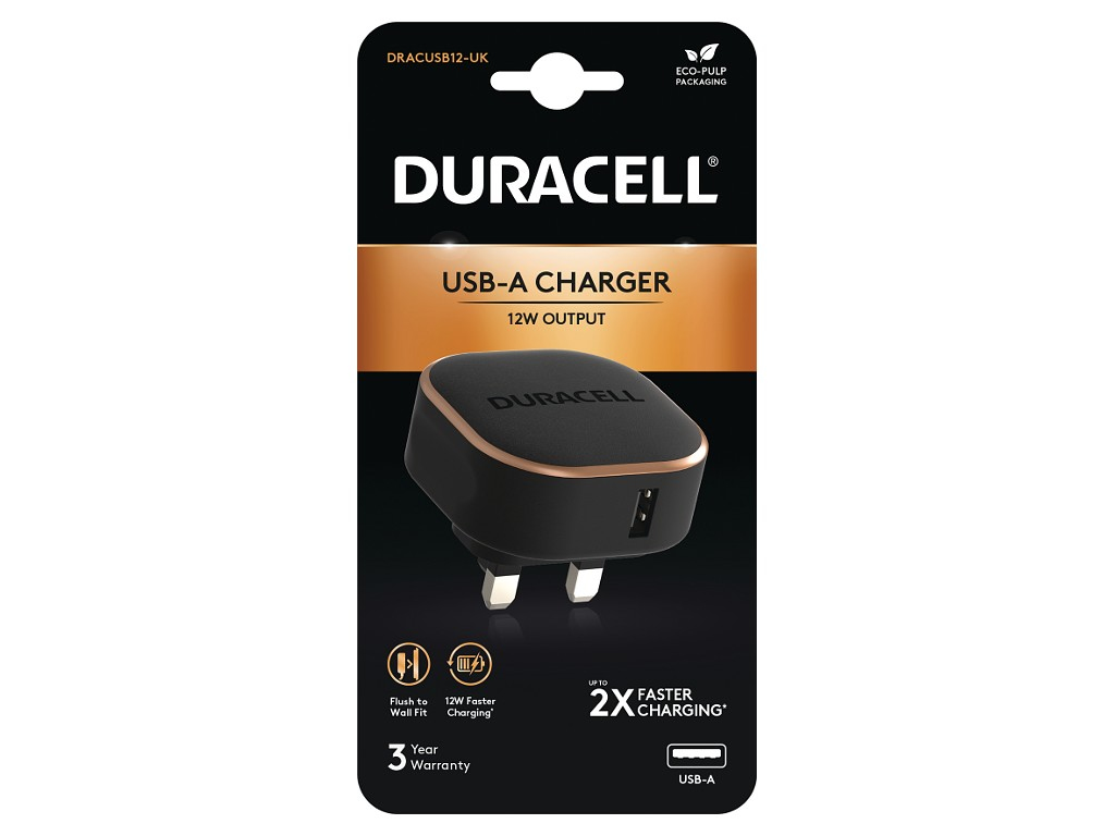 Duracell DRACUSB12-UK mobile device charger Smartphone, Tablet Black AC Indoor – image 2