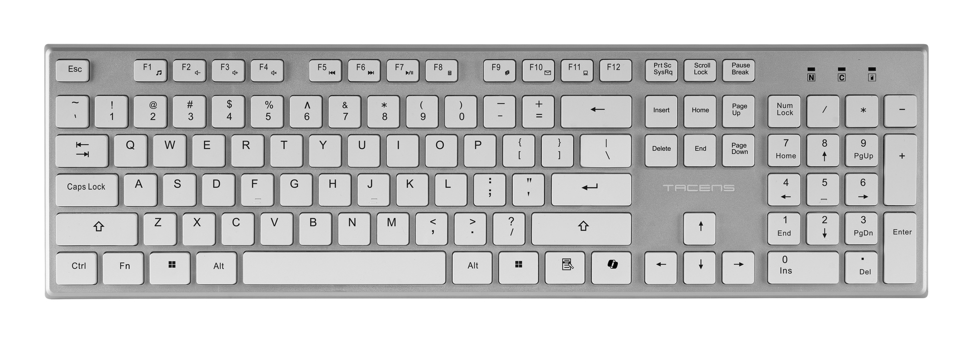 Tacens 6ZENITHWUS keyboard Mouse included Home/Office RF Wireless QWERTY US English Silver, White – image 8