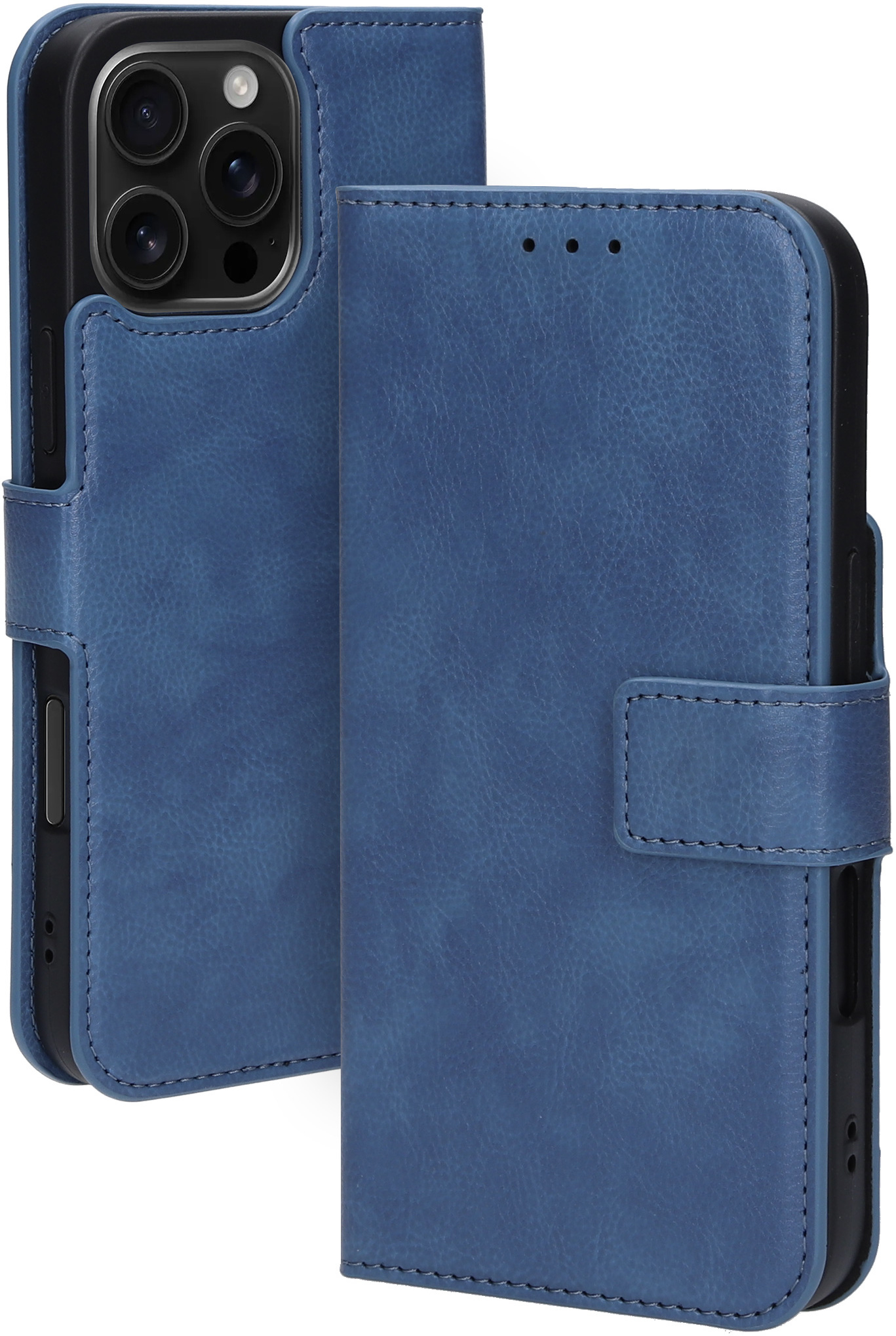 Mobiparts Classic Wallet Case Apple iPhone 16 Pro Max Steel Blue (MagSafe Compatible)