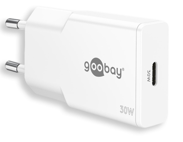 Tolerate USB-C™ PD GaN FAST CHARGER SLIM (30W) POWERED BY GOOBAY WHITE – image 1