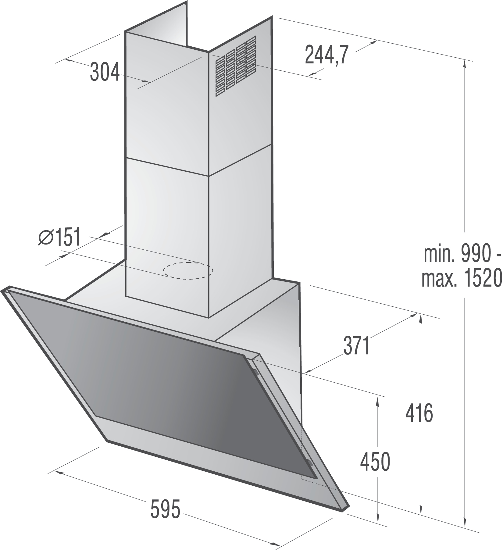 Gorenje WHI641A3B Wall-mounted Black 416 m³/h – image 2