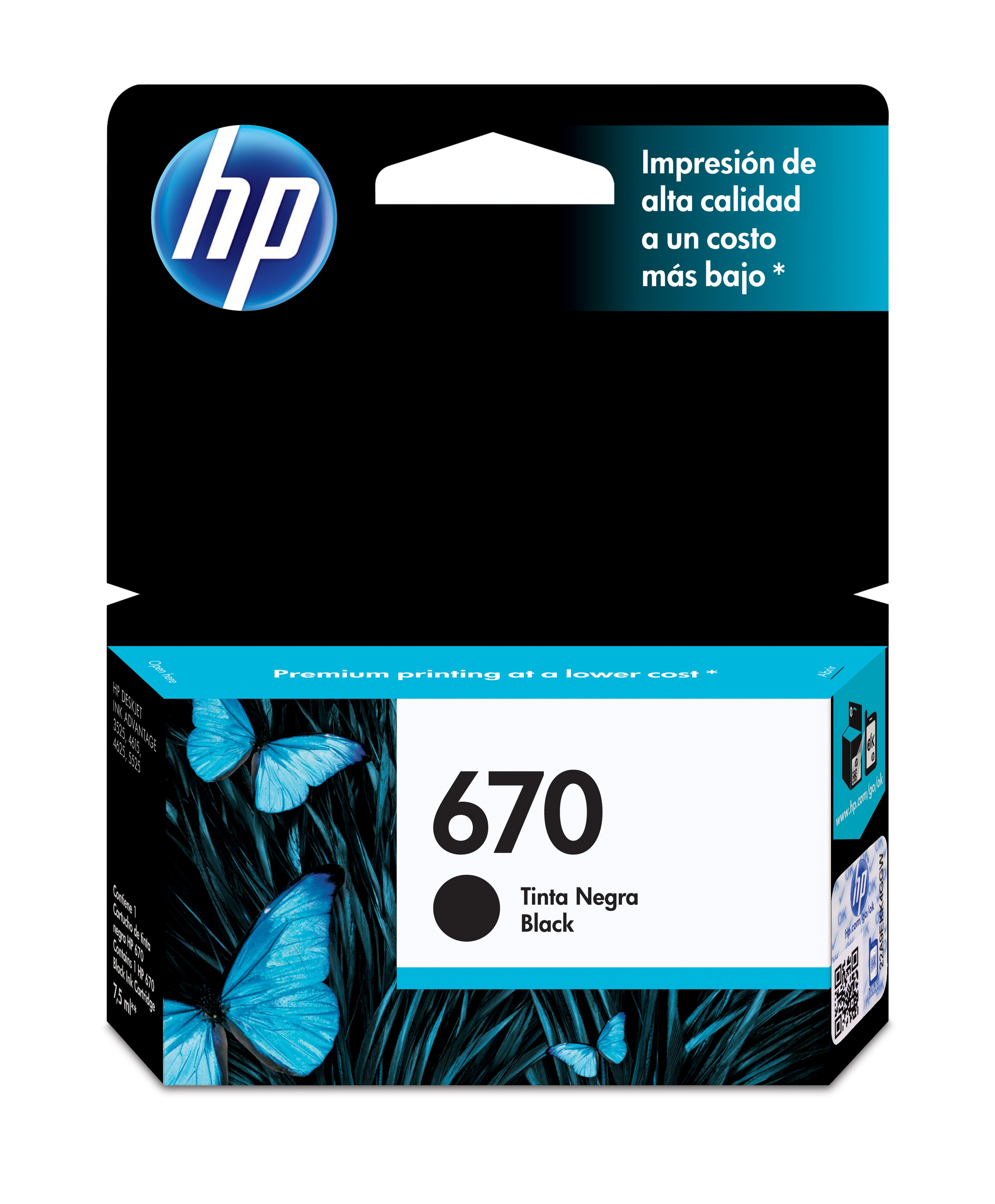 Cartucho de Tinta HP 670 - Negra - Original - (CZ113AL) - CZ113AL